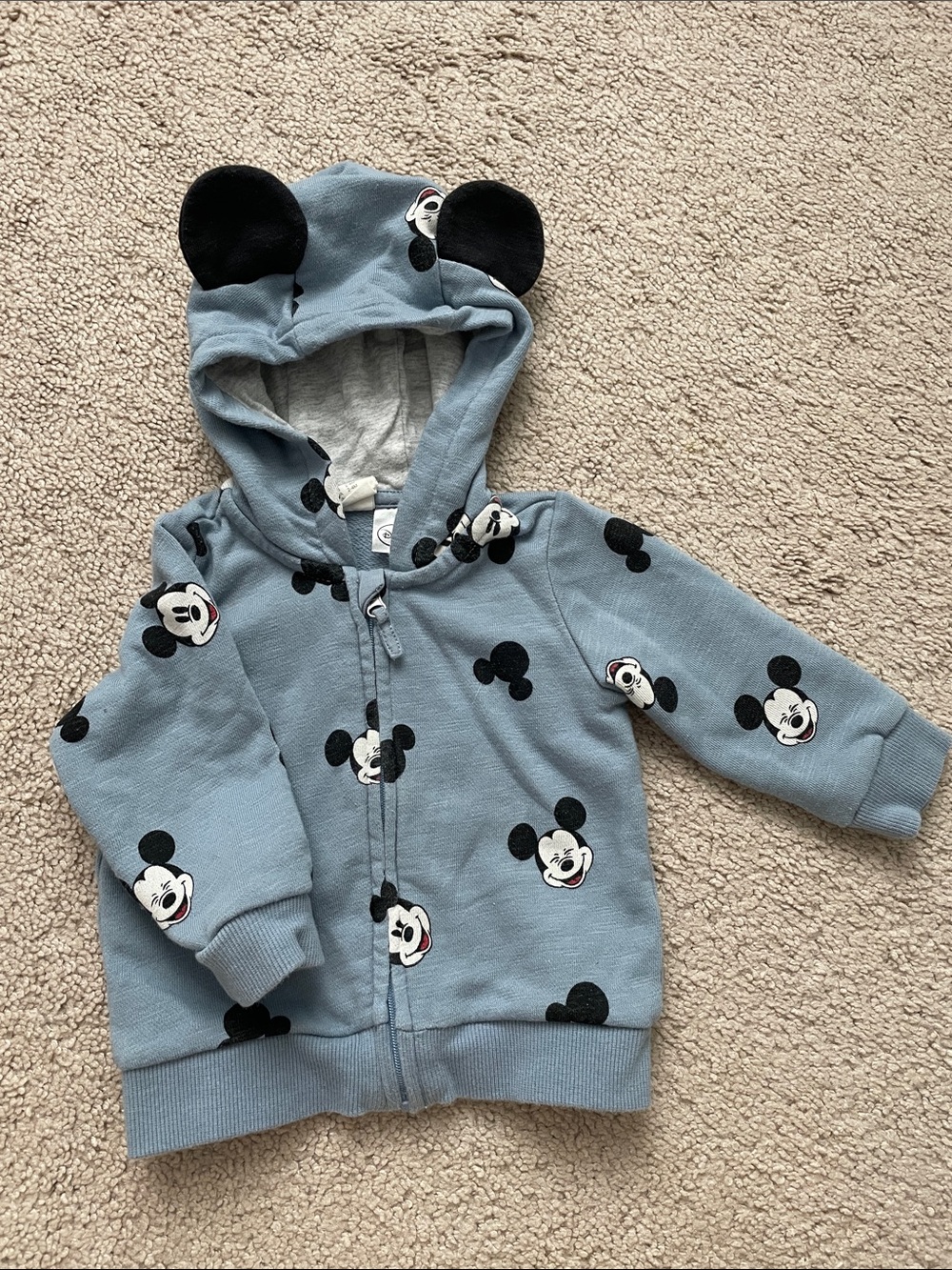 Disney Light Blue Mickey Mouse Hoodie with Ear Details